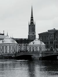 View of river with buildings in background