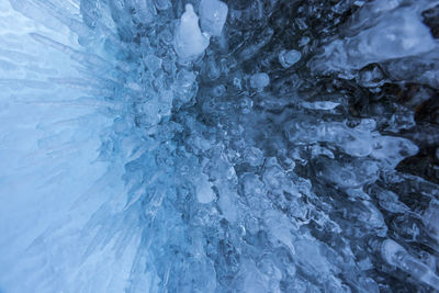 Full frame shot of frozen water