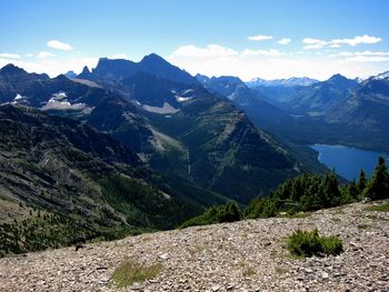 Scenic view of mountains against sky