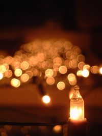 Defocused image of illuminated christmas lights