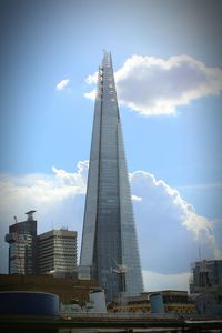 Low angle view of modern building against sky