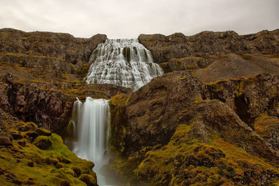 Scenic view of waterfall