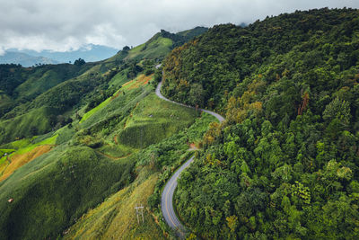 High angle view of landscape against sky