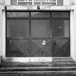 Closed door of old building