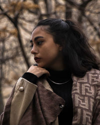 Young woman looking away