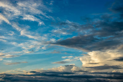 Low angle view of clouds in sky