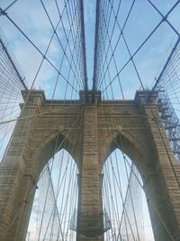 Low angle view of suspension bridge