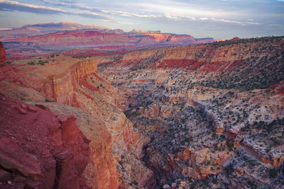 Scenic view of rocky mountains against sky