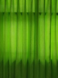 Close up of green curtain with little backlight