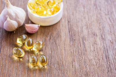 High angle view of food on table