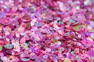 Full frame shot of multi colored pink flowers