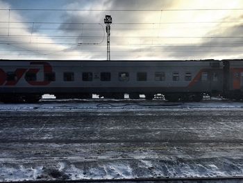 Train at railroad station platform