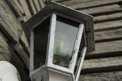 Low angle view of birdhouse