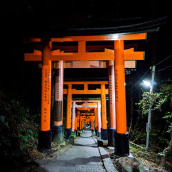 Corridor of temple at night