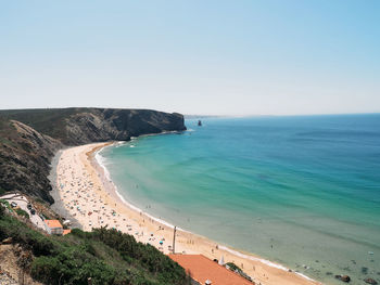 High view of arrifana beach