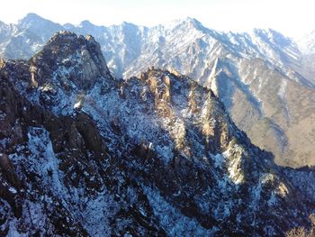 Scenic view of snowcapped mountains