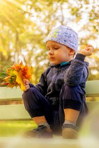 Full length of cute girl looking at camera