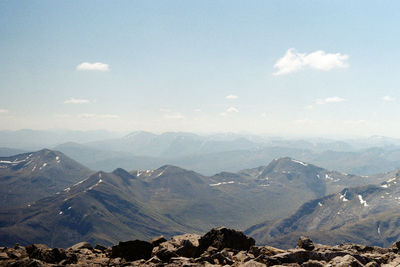 Scenic view of mountains against sky