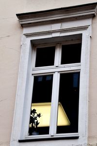 Low angle view of window of building