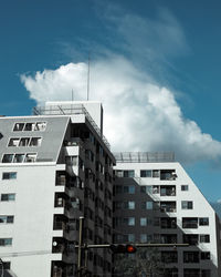 Low angle view of modern building against sky