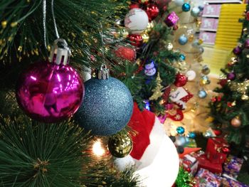 Christmas decoration hanging on tree