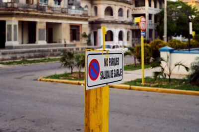 Information sign on road