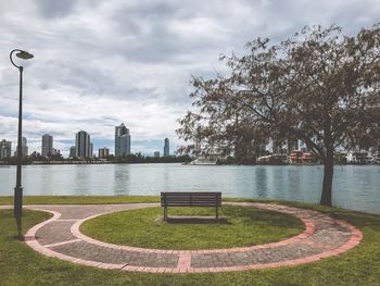 View of park with city in background