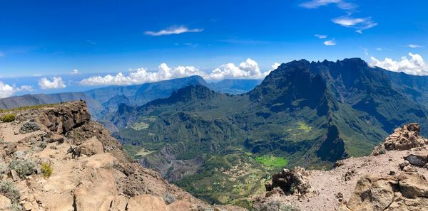 Scenic view of mountains against sky