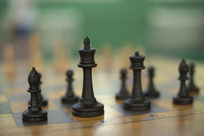 Close-up of chess pieces