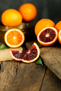 Close-up of orange fruits on table