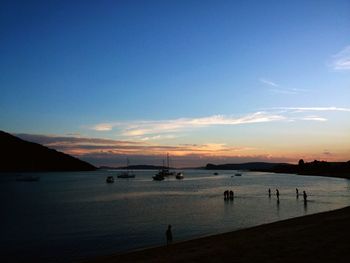 Scenic view of sea at sunset