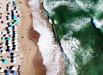 High angle view of sea waves