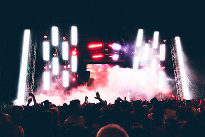 Panoramic shot of crowd at music concert