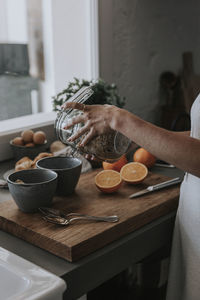 Woman preparing food