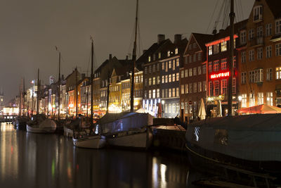 Illuminated city at night