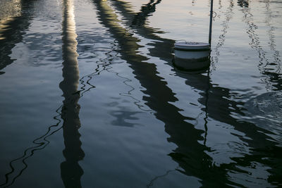 High angle view of a boat in a lake