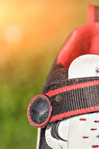 Close-up of hat against blurred background