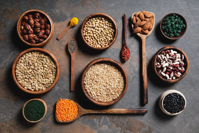 High angle view of food on table