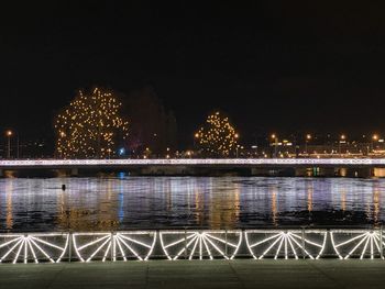 Illuminated city at night