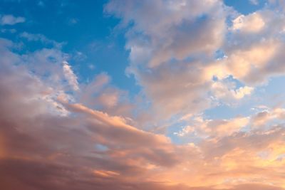 Low angle view of dramatic sky during sunset