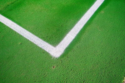 High angle view of corner marking on basketball court