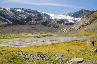 Meltwater river of a glacier in the alps. sulzenauferner 2011