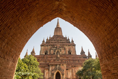 View of temple against clear sky