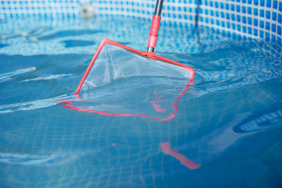 High angle view of swimming pool