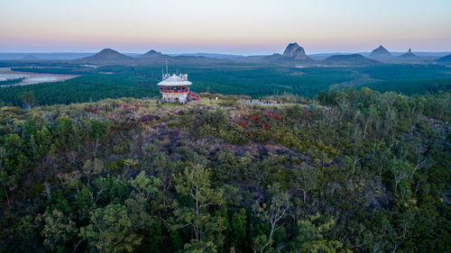 Scenic view of mountain range against sky