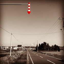 Road passing through power lines