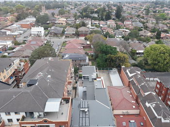 High angle view of townscape