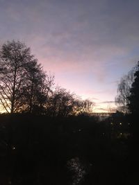 Silhouette trees against sky during sunset