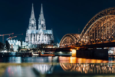 Illuminated city at night