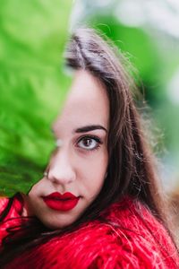 Close-up portrait of young woman